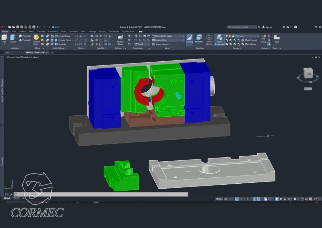 Matriz de corte para caños.